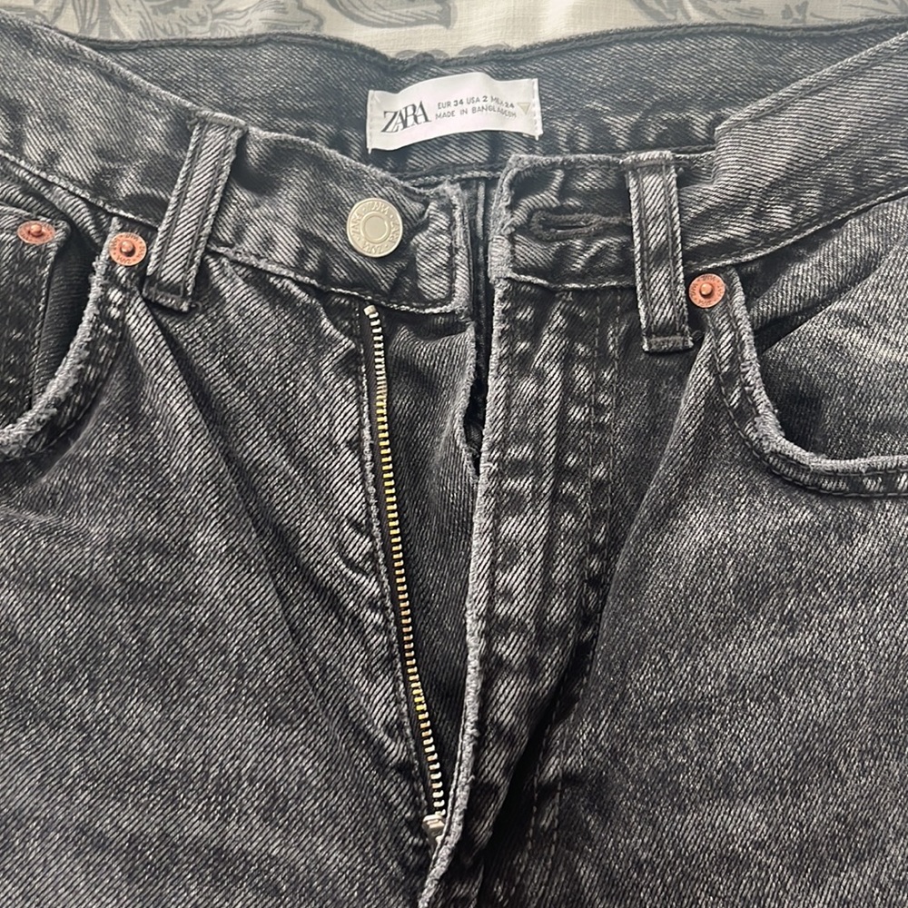 Zara Washed Black Jeans Size 2